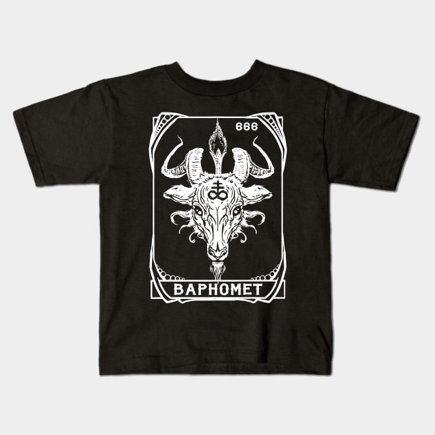 Baphomet Occult Tarot Card Kids T-Shirt by ShirtFace